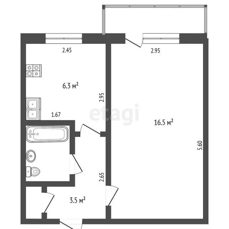 1-комнатная квартира: Вологда, улица Текстильщиков, 21Б (29.9 м) - Фото 0
