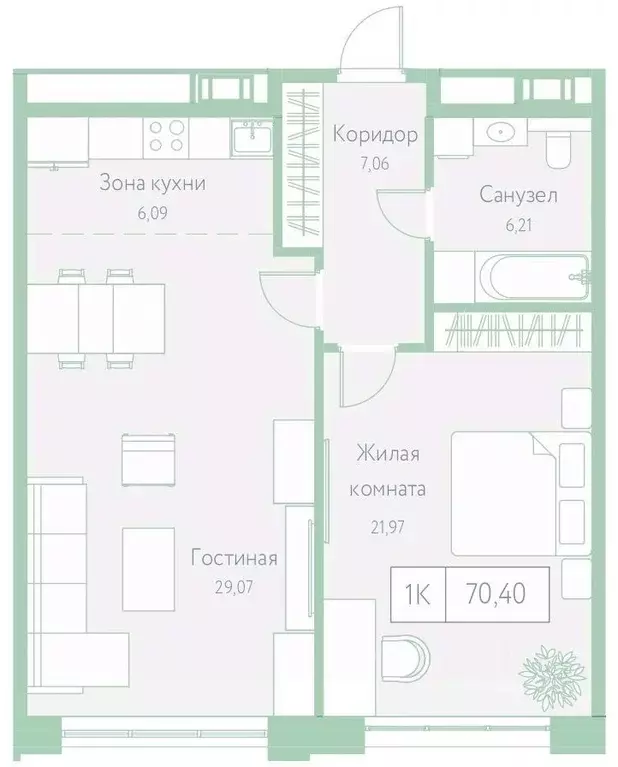 1-к кв. Хабаровский край, Хабаровск Доступный пер., 14 (70.4 м) - Фото 1