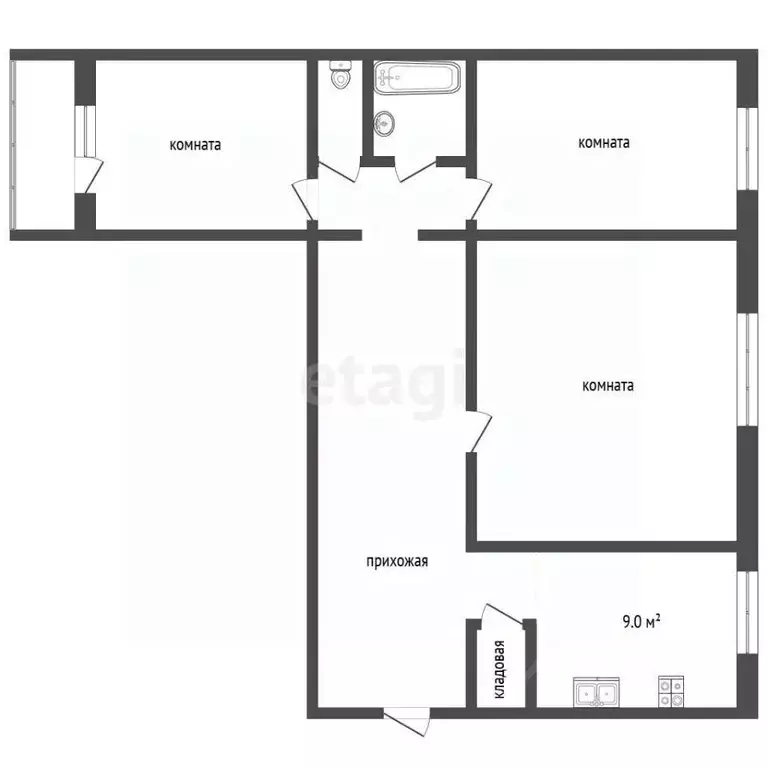 3-к кв. Владимирская область, Муром Меленковская ул., 5 (63.5 м) - Фото 2