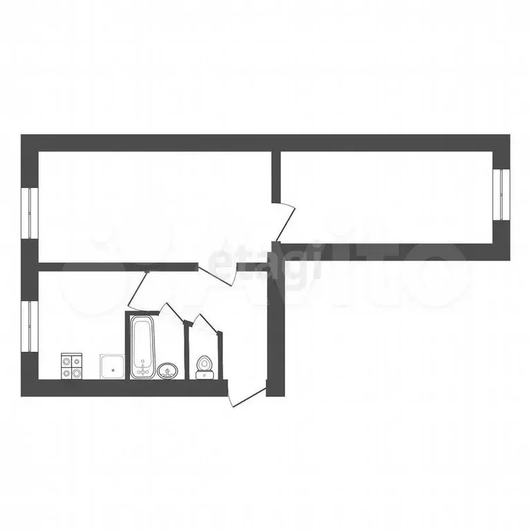 2-к. квартира, 50 м, 1/5 эт. - Фото 0