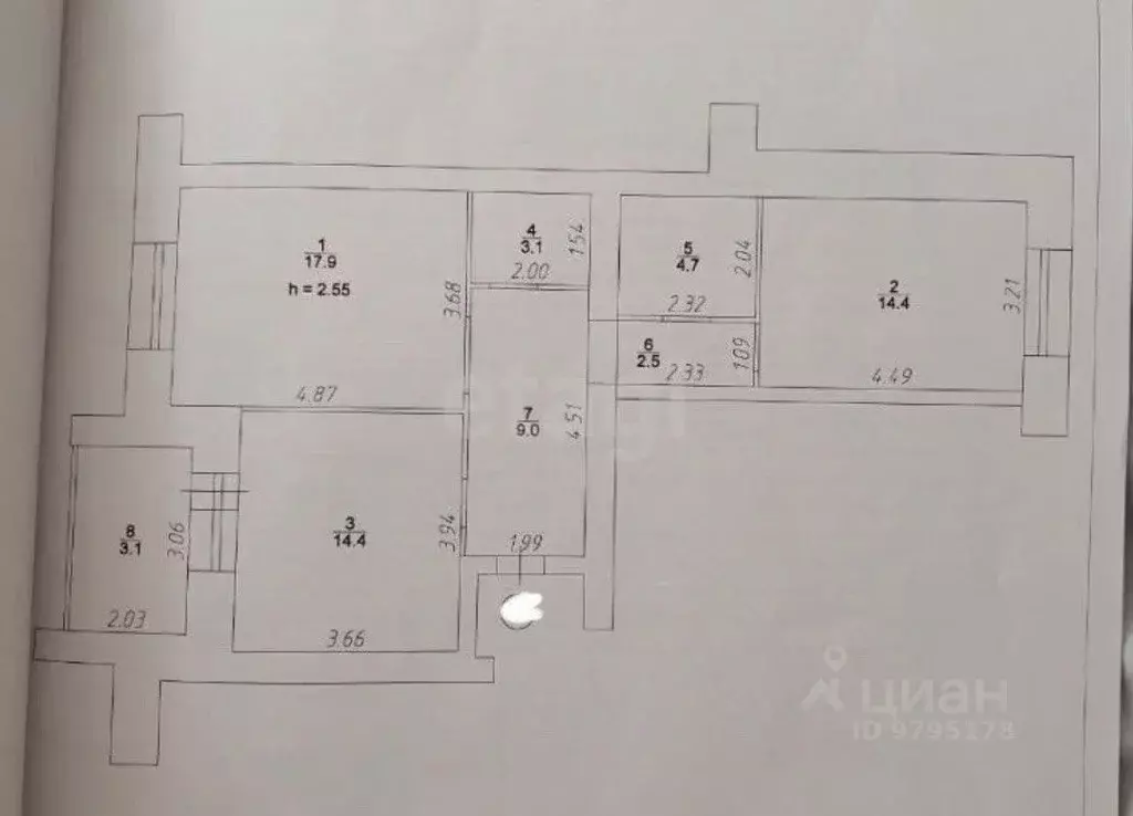 2-к кв. Татарстан, Казань ул. Академика Завойского, 21 (69.0 м) - Фото 2