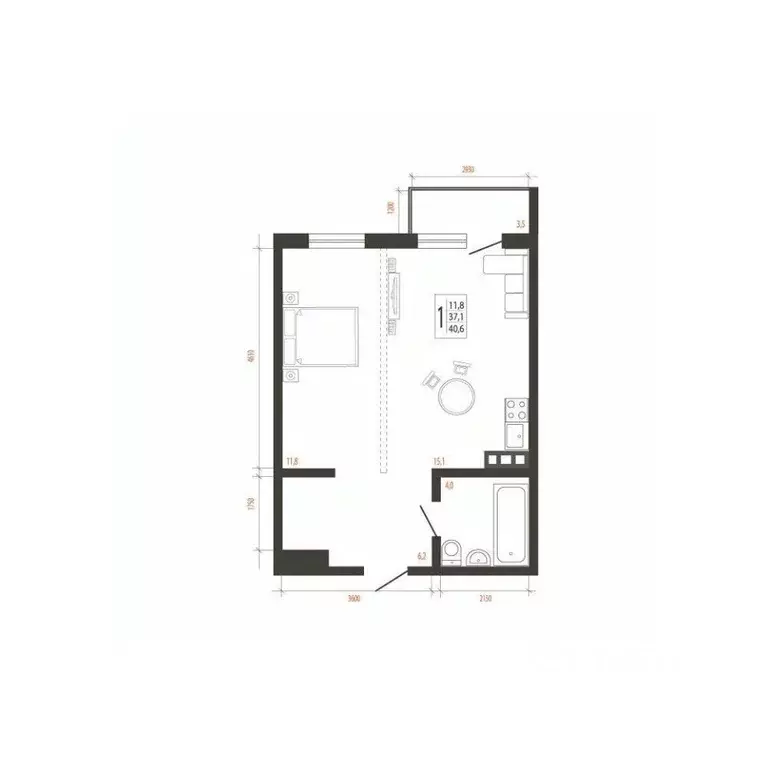 1-к кв. Иркутская область, Иркутск Сарафановская ул. (40.6 м) - Фото 1