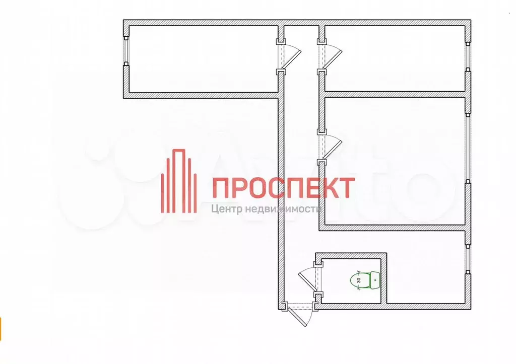 3-к. квартира, 53,6 м, 1/4 эт. - Фото 0