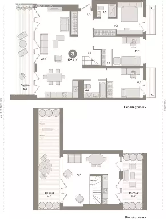 3-комнатная квартира: Екатеринбург, улица Шаумяна, 30 (221.01 м) - Фото 1