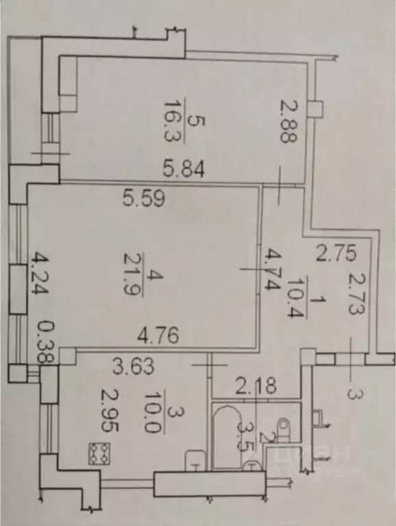 2-к кв. Новгородская область, Великий Новгород Псковская ул., 13 (62.6 ... - Фото 2