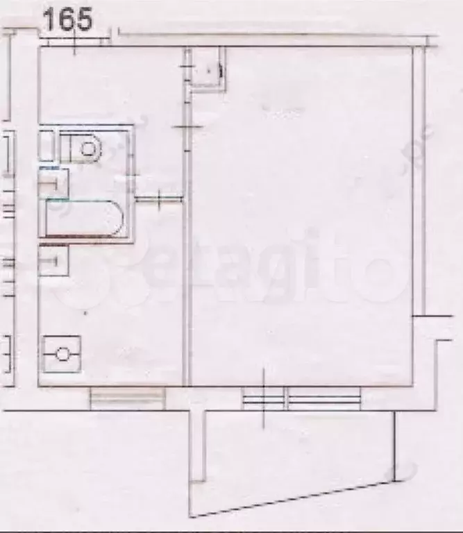 1-к. квартира, 35,6 м, 5/9 эт. - Фото 0