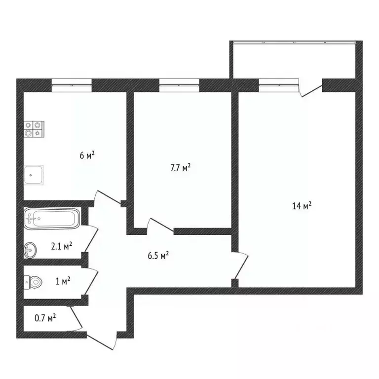 2-к кв. Нижегородская область, Нижний Новгород ул. Адмирала Макарова, ... - Фото 1