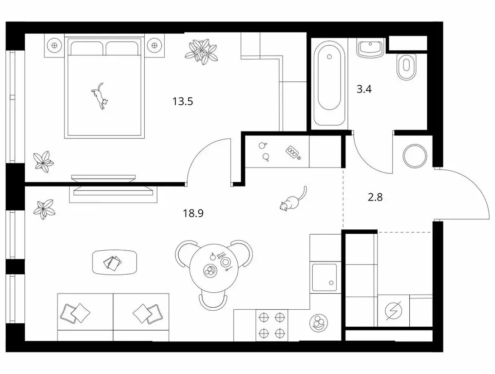 1-комнатная квартира: Москва, ЖК Строгино 360 (41.4 м) - Фото 1