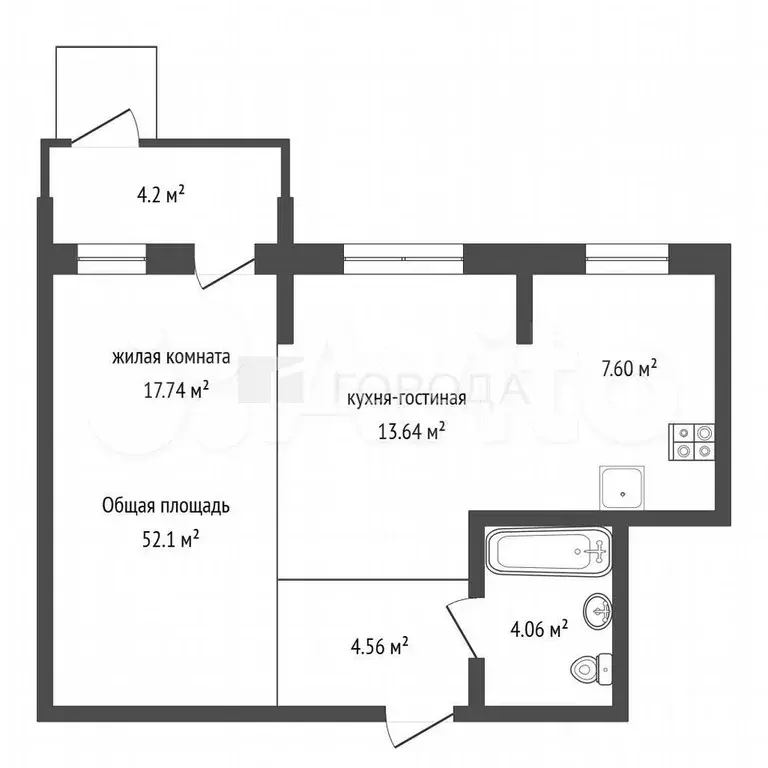 Продам офисное помещение, 52.1 м - Фото 0