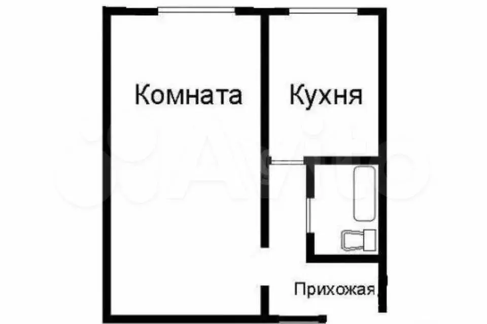1-к. квартира, 31,9 м, 4/4 эт. - Фото 0