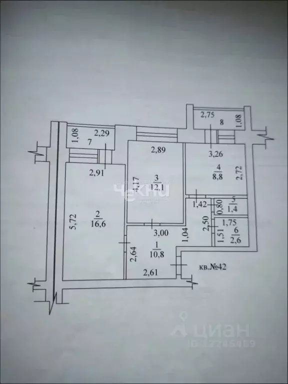 2-к кв. Чувашия, Канаш Трудовая ул., 1Б (52.3 м) - Фото 2