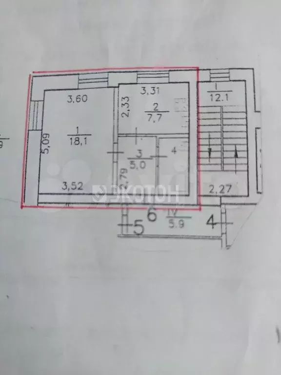 1-к. квартира, 35 м, 2/5 эт. - Фото 0