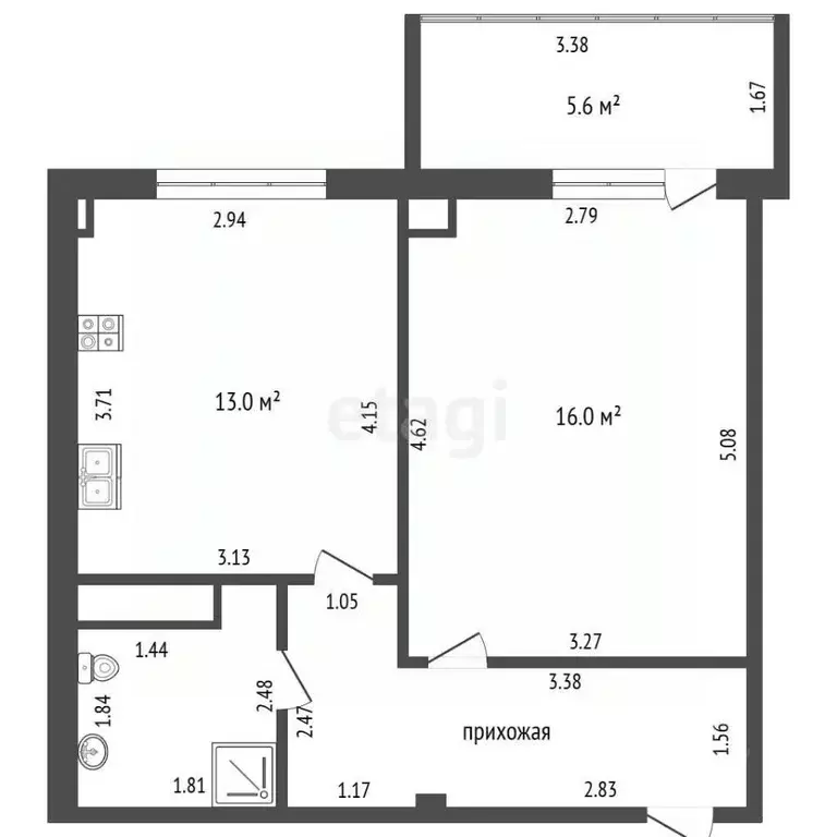 1-к кв. Севастополь ул. Парковая, 29А (46.5 м) - Фото 2