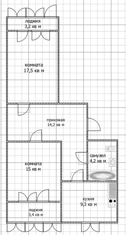 2-к кв. Башкортостан, Уфа ул. Академика Ураксина, 3 (62.0 м) - Фото 2