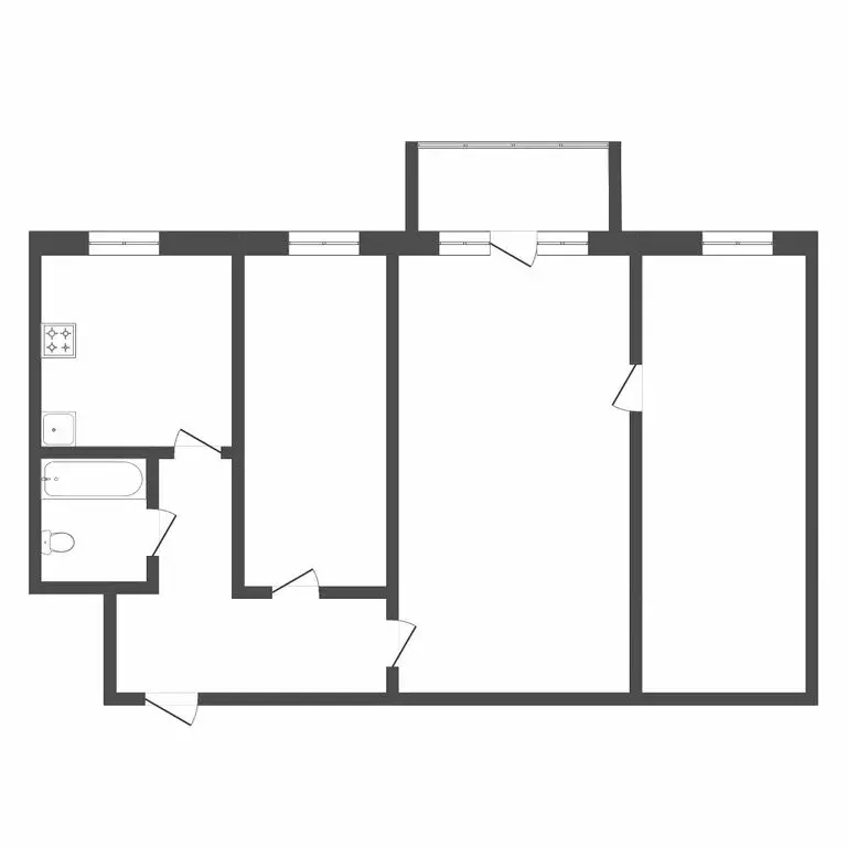 3-комнатная квартира: Тюмень, проезд Геологоразведчиков, 40 (56.9 м) - Фото 1