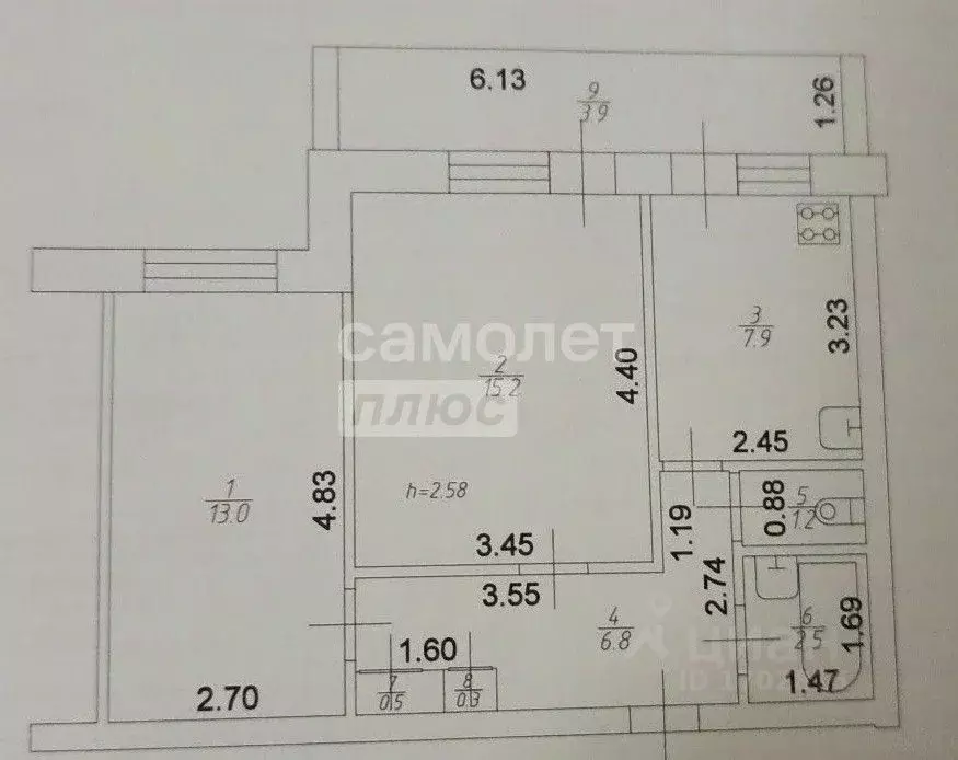 2-к кв. Татарстан, Казань пос. Дербышки, ул. Мира, 59 (47.3 м) - Фото 2