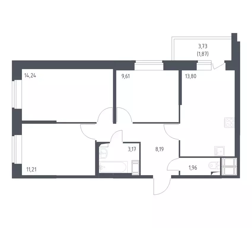 3-комнатная квартира: Колпино, улица Севастьянова, 34к1 (64 м) - Фото 1
