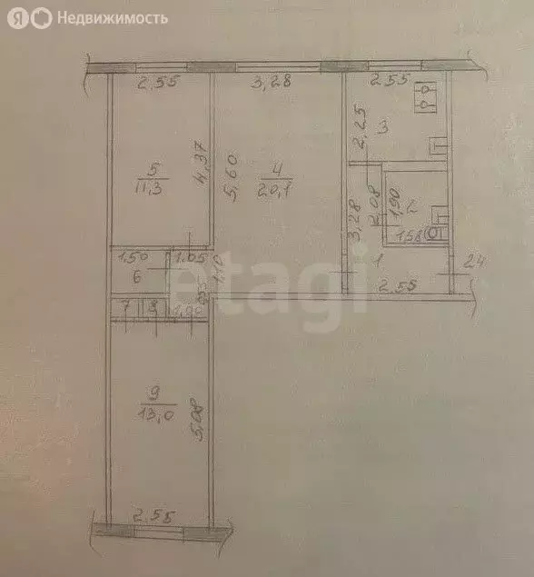 3-комнатная квартира: Казань, Волгоградская улица, 2 (60.3 м) - Фото 1