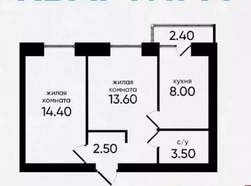2-комнатная квартира: Михайловск, коттеджный посёлок Адмирал (58.2 м) - Фото 1