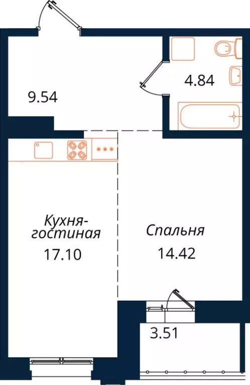 1-к кв. Иркутская область, Иркутск ул. Юрия Левитанского, 16/1 (48.9 ... - Фото 0