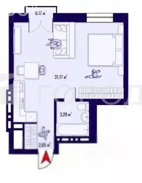 Квартира-студия: Новосибирск, улица Никитина, 128 (35 м) - Фото 0