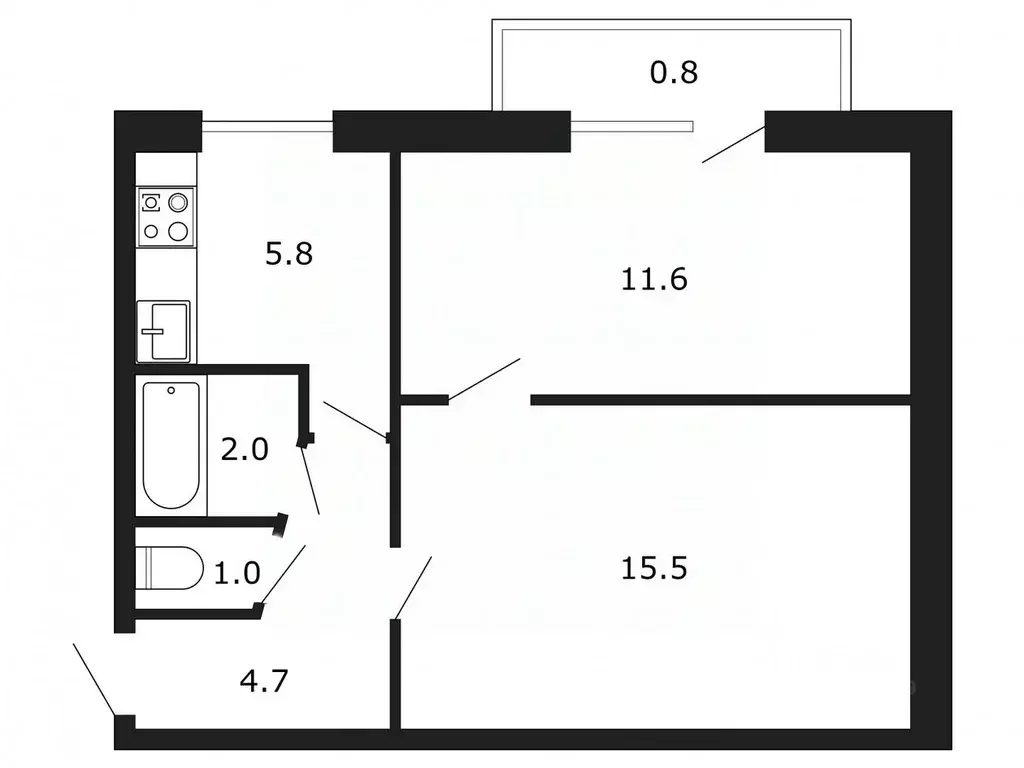 2-к кв. Волгоградская область, Волжский ул. Пушкина, 92 (40.6 м) - Фото 2