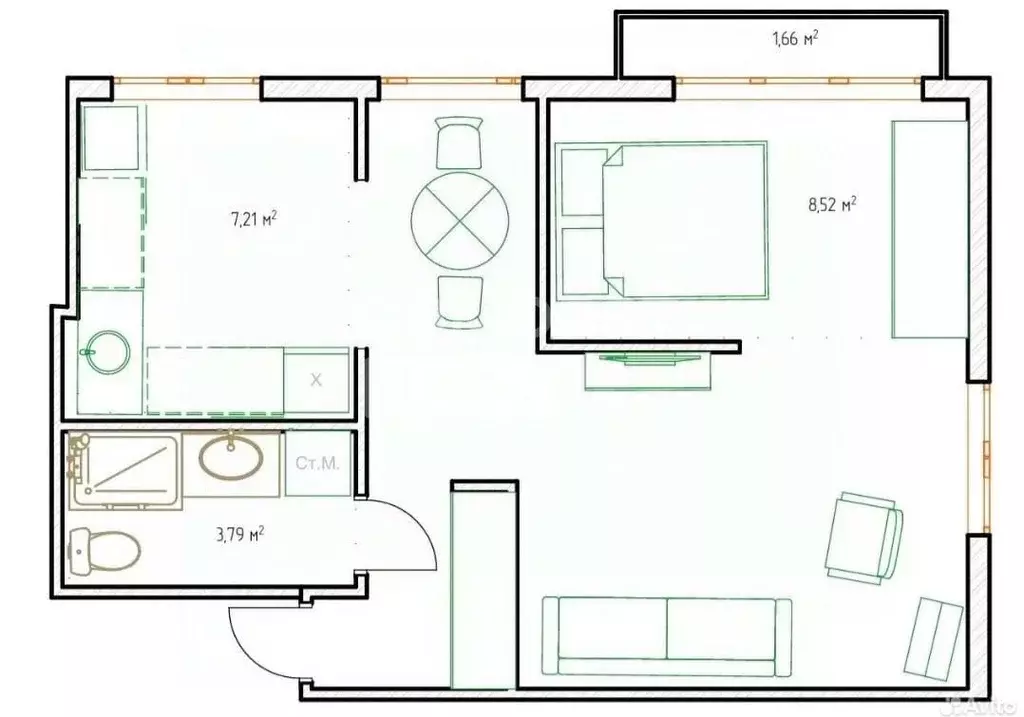 2-к кв. Москва пос. Коммунарка, 1 (42.0 м) - Фото 2