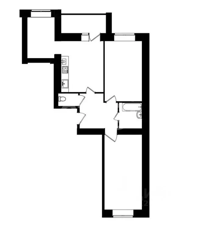 2-к кв. Костромская область, Кострома Малышково мкр, ул. Суслова, 4Б ... - Фото 2