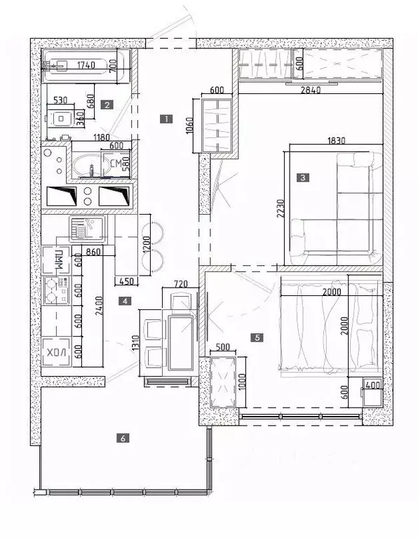 1-к кв. Московская область, Одинцово ул. Сколковская, 7Б (42.1 м) - Фото 2