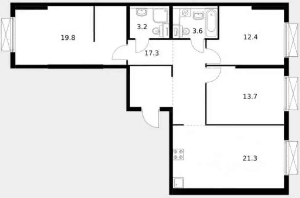 4-к кв. Москва Кольская ул., 8к1 (95.0 м) - Фото 1