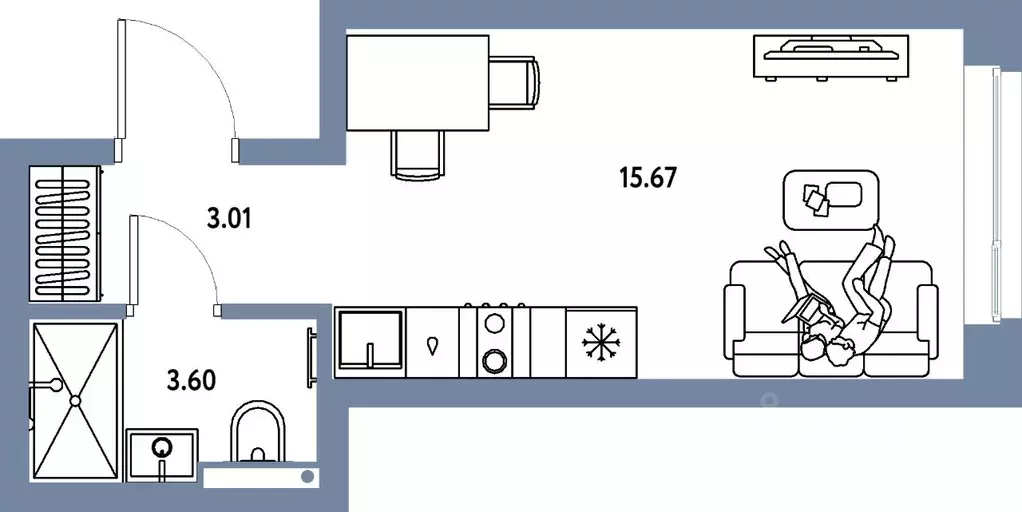 Студия Московская область, Мытищи Страна.Парковая жилой комплекс ... - Фото 1