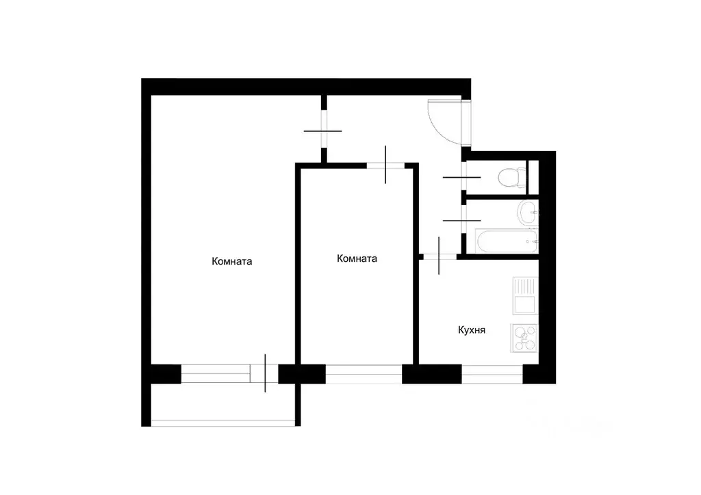 2-к кв. Приморский край, Владивосток ул. Адмирала Корнилова, 8 (42.6 ... - Фото 1