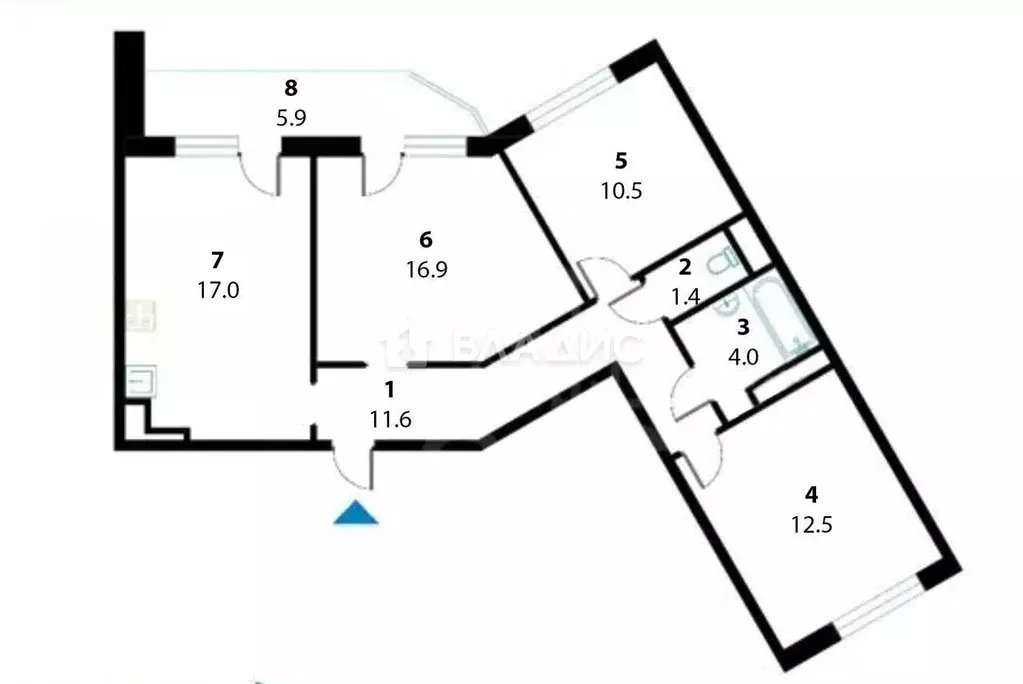 3-к кв. Санкт-Петербург пос. Парголово, ул. Федора Абрамова, 21к3 ... - Фото 2