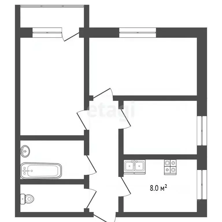 3-к кв. Владимирская область, Муром Ленинградская ул., 29/3 (58.8 м) - Фото 2