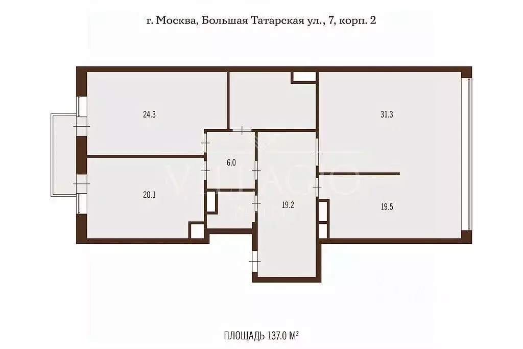 3-к кв. Москва Большая Татарская ул., 7к2 (134.7 м) - Фото 1