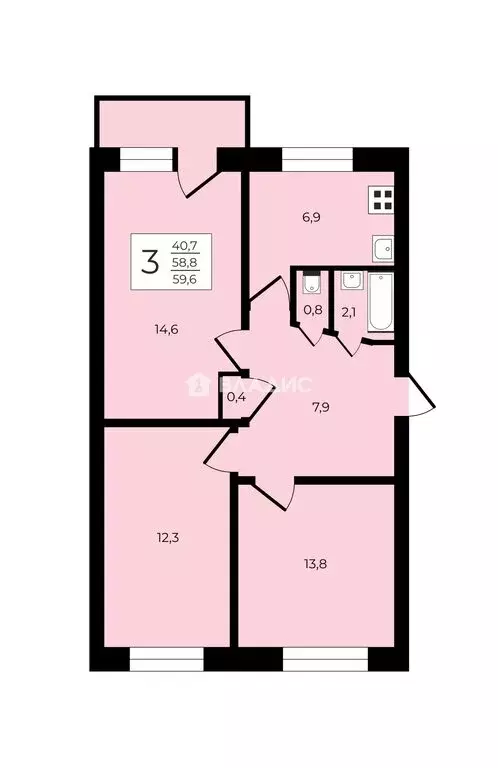 3-комнатная квартира: Муром, Кленовая улица, 1 (59.6 м) - Фото 1