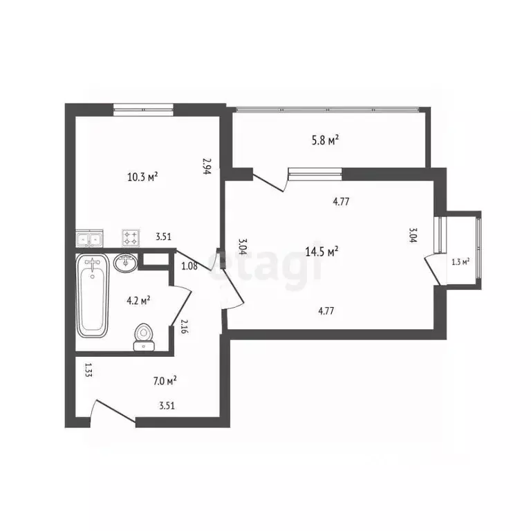 1-к кв. Санкт-Петербург Парашютная ул., 71к2 (36.0 м) - Фото 1