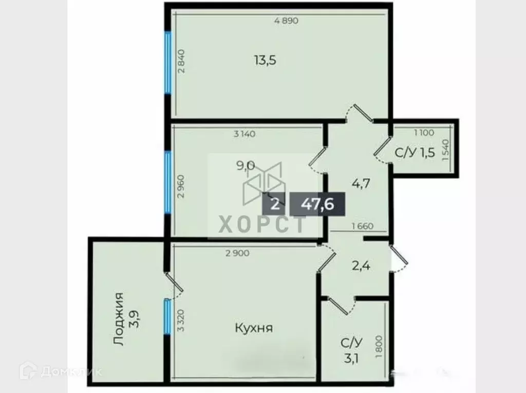 Продаётся 2-к квартира, 47.6 м - Фото 1