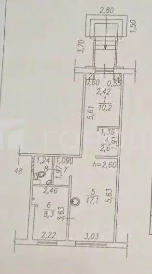 2-к кв. Кемеровская область, Новокузнецк ул. Ленина, 17 (43.7 м) - Фото 2