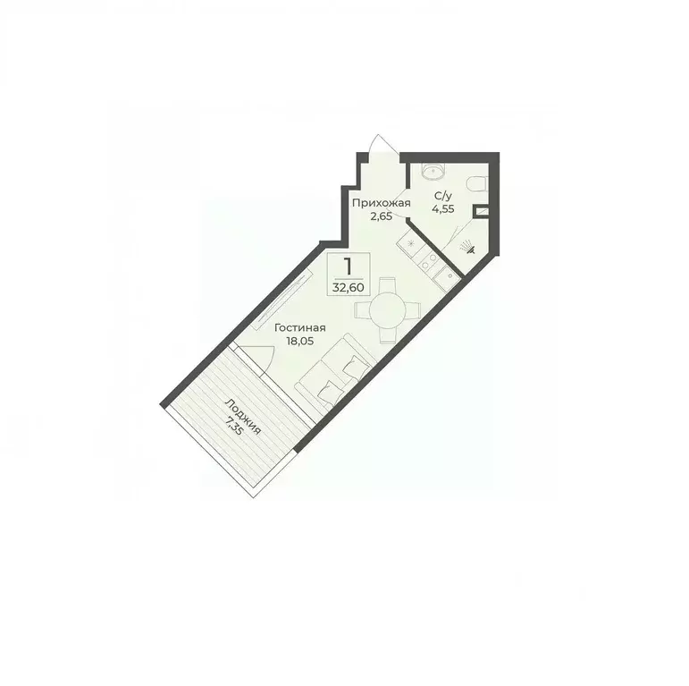 Студия Крым, Сакский район, с. Лесновка  (32.6 м) - Фото 0
