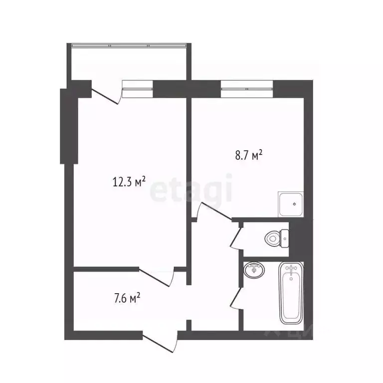 1-к кв. Красноярский край, Красноярск Свердловская ул., 131 (40.8 м) - Фото 1