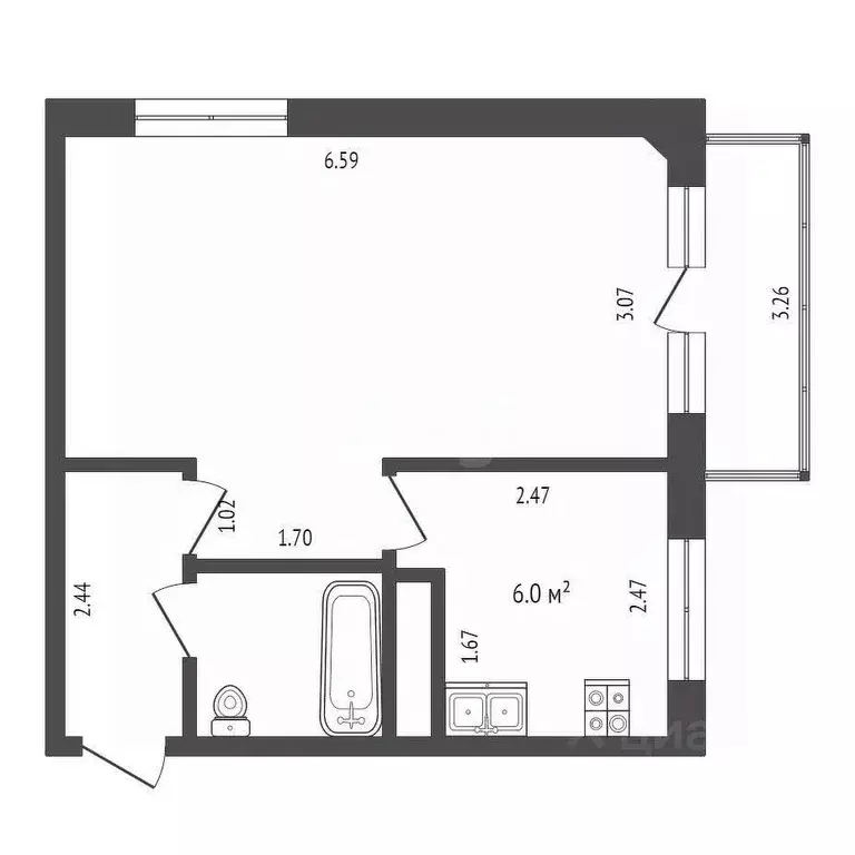 1-к кв. Марий Эл, Йошкар-Ола ул. Машиностроителей, 6Г (30.0 м) - Фото 0