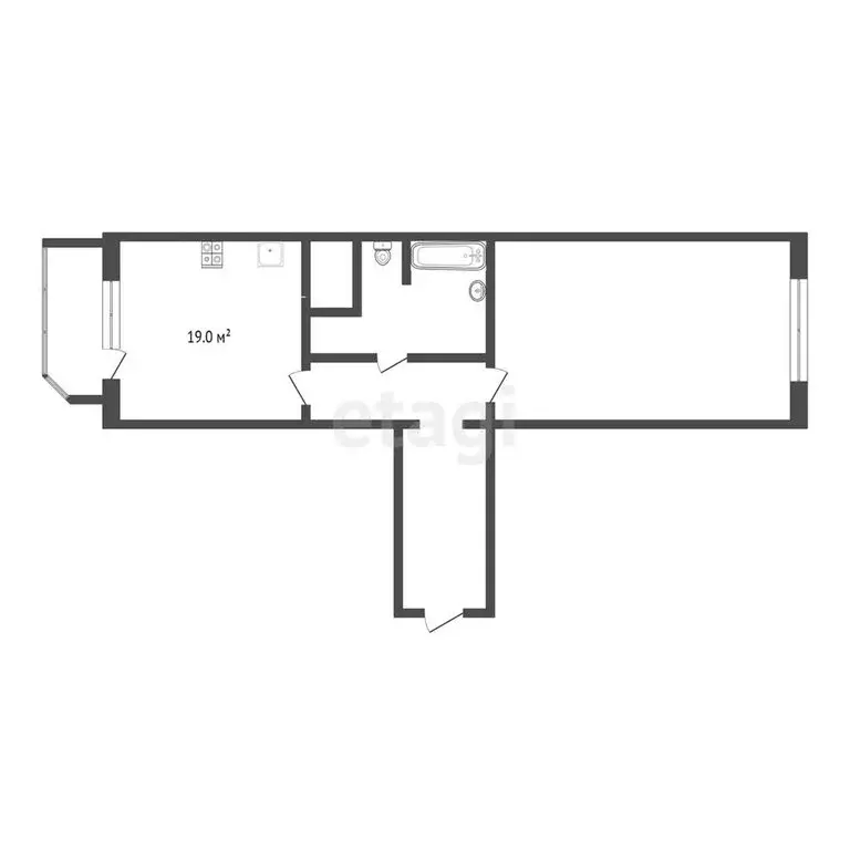 1-комнатная квартира: Тюмень, улица Федюнинского, 58 (47.4 м) - Фото 1