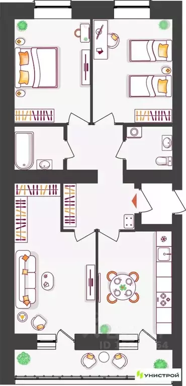 3-к кв. Самарская область, Тольятти ул. Владимира Высоцкого (74.93 м) - Фото 1
