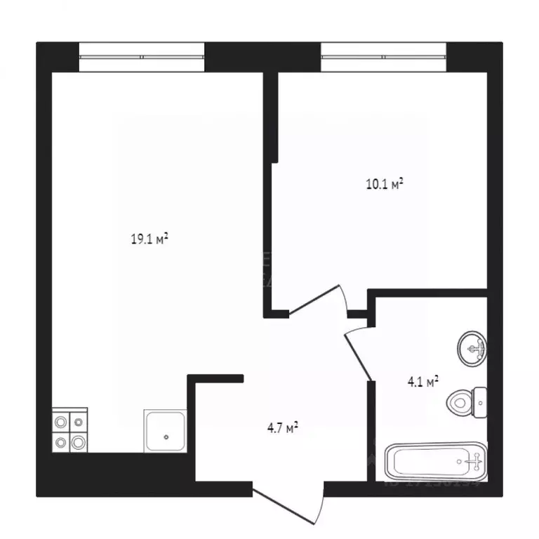 1-к кв. Тюменская область, Тюмень ул. Лесопарковая, 1к1 (38.0 м) - Фото 2