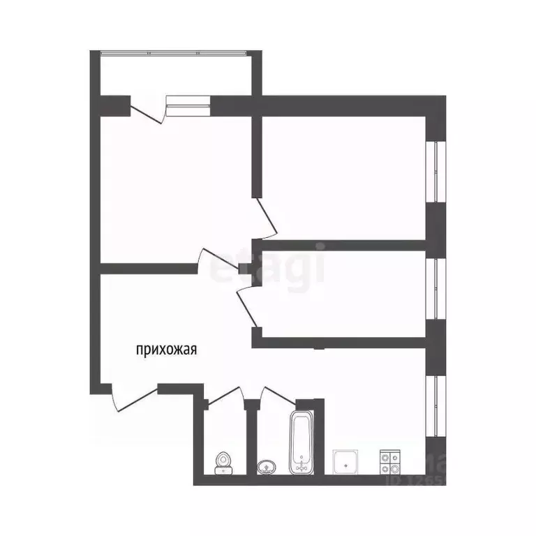 3-к кв. Костромская область, Кострома Костромская ул., 80 (50.5 м) - Фото 1