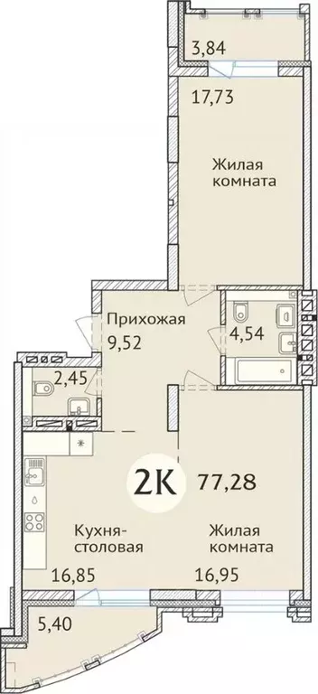 2-к кв. Новосибирская область, Новосибирск ул. Дуси Ковальчук, 248/1 ... - Фото 0