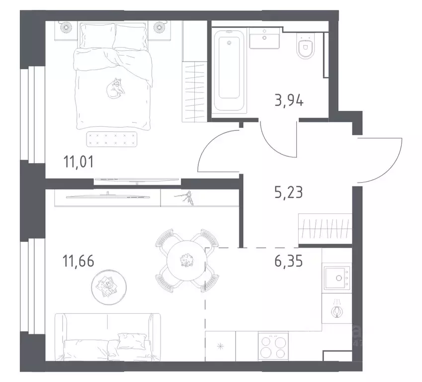 1-к кв. Московская область, Красногорск Квартал Строгино жилой ... - Фото 1