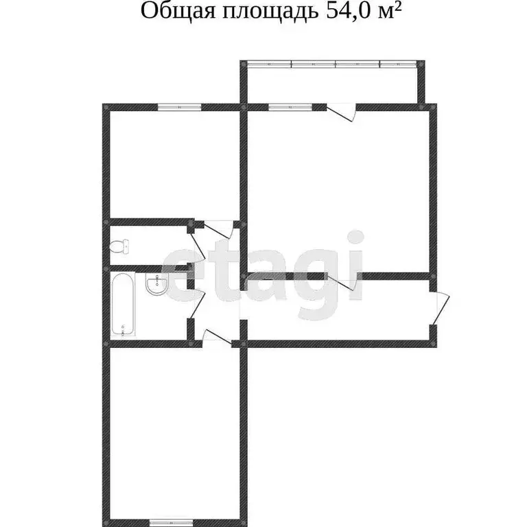 2-комнатная квартира: Миасс, бульвар Карпова, 12 (53.2 м) - Фото 0