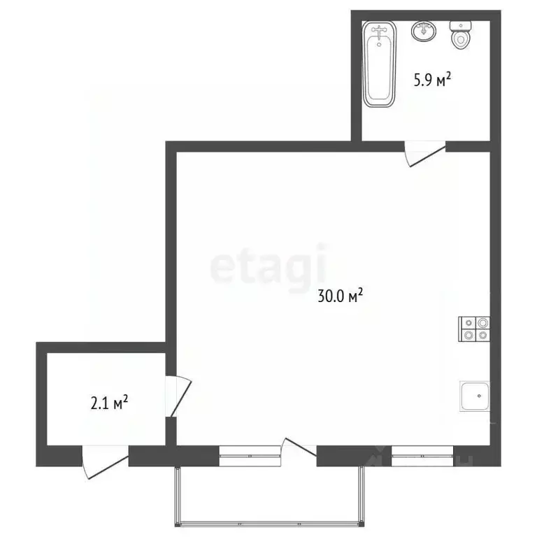 1-к кв. Ярославская область, Ярославль ул. Ньютона, 30к2 (38.0 м) - Фото 1